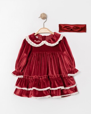 Wholesale Baby Girls Velvet Dress 9-24M Eray Kids 1044-6338 Eray Kids 1044-6338 Eray Kids 1044-6338 - 4