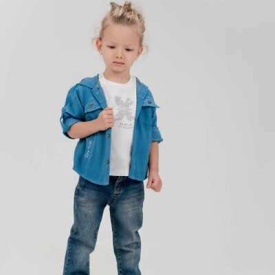 Wholesale Boy 3 Pieces Shirt T-shirt Troısers Set Suit 5-8Y Cool Exclusive 2036-22711 - 1