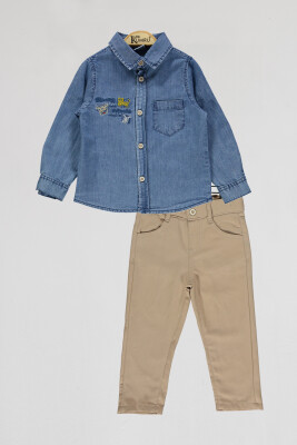 Wholesale Boys 2-Piece Denim Shirts and Pants Set 2-5Y Kumru Bebe 1075-4048 - Kumru Bebe