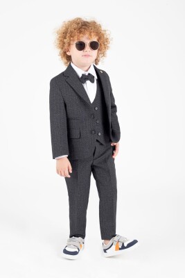 Wholesale Boy's Jacket and Vest Suit Set 7-10Y Terry 1036-5797 Антрацитовый