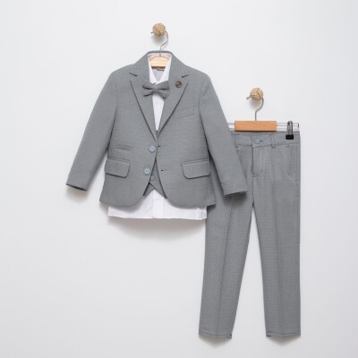 Wholesale Boy's Jacket Vest Suit Set 3-6Y Terry 1036-5796 Серый 