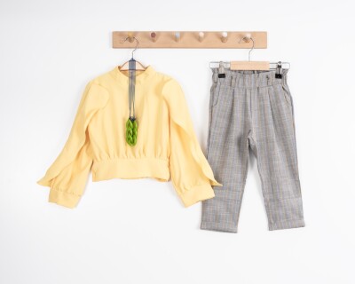 Wholesale Girl Trousers and Bluz Set Suit 3-7Y Moda Mira 1080-7120 - Moda Mira