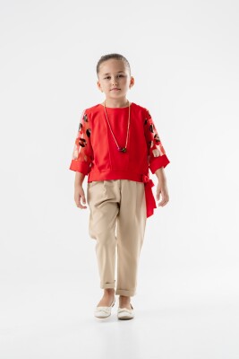 Wholesale Girls 2-Piece Blouse and Pants Set 3-7Y Moda Mira 1080-7021 - Moda Mira