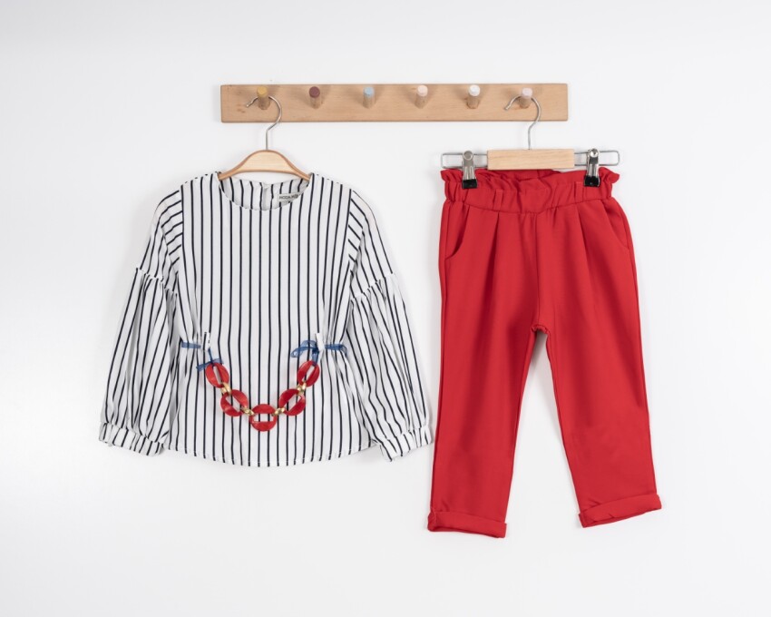 Wholesale Girls 2-Piece Blouse and Pants Set 3-7Y Moda Mira 1080-7025 - 1