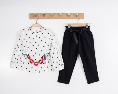 Wholesale Girls 2-Piece Blouse and Pants Set 3-7Y Moda Mira 1080-7025 Светло синий