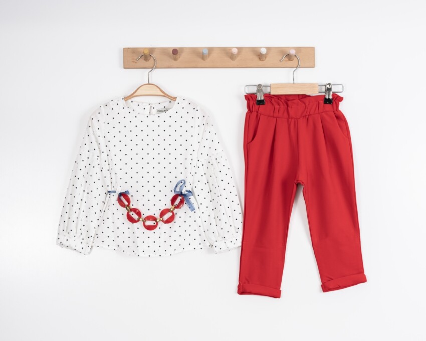 Wholesale Girls 2-Piece Blouse and Pants Set 3-7Y Moda Mira 1080-7025 - 6