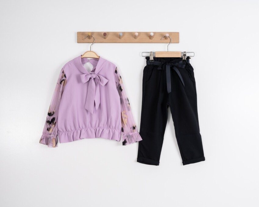 Wholesale Girls 2-Piece Blouse and Pants Set 3-7Y Moda Mira 1080-7033 - 3