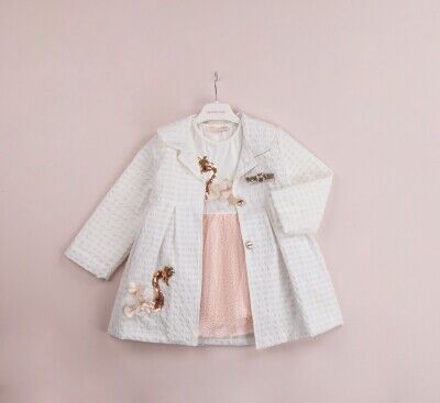 Wholesale Girls 2-Piece Coat and Dress Set 1-4Y BabyRose 1002-4018 Лососевый цвет