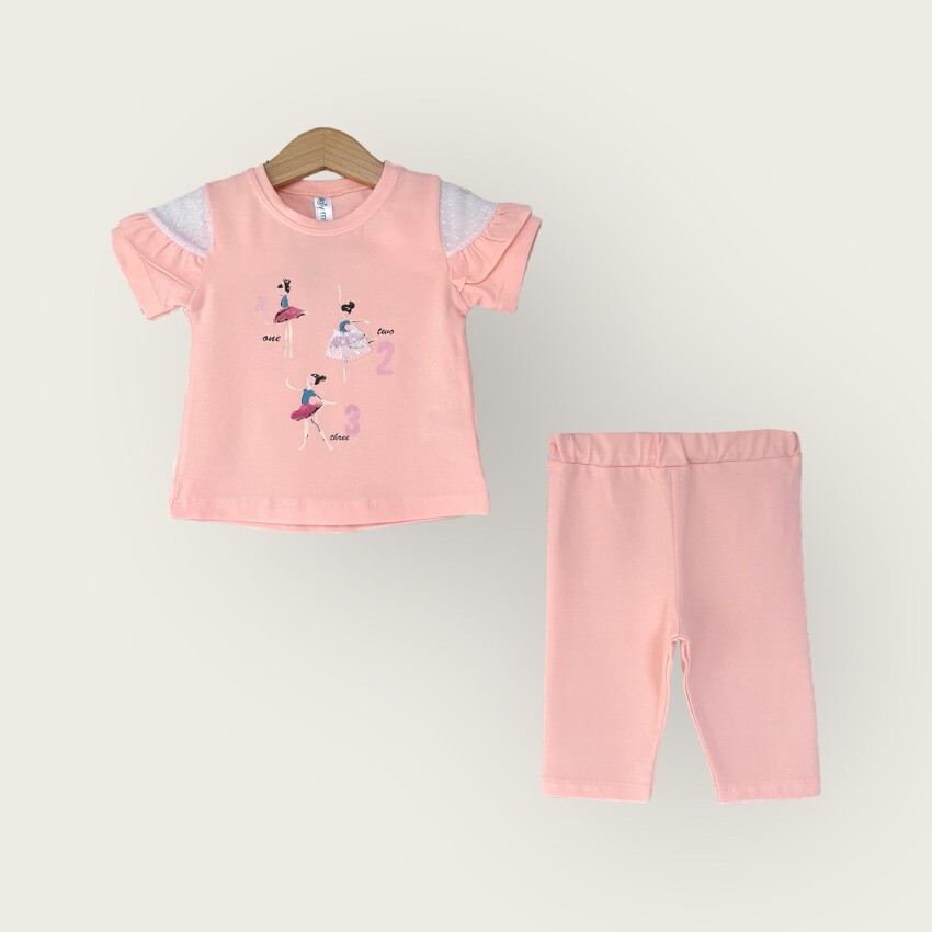 Wholesale Girls 2-Piece T-Shirt and Capri Set 1-4Y Algiy Mini 2047-3310TK - 5