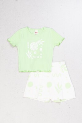 Wholesale Girls' 2-Piece T-Shirt and Shorts Set 4-9Y DMB Boys&Girls 1081-0413 Фисташковый