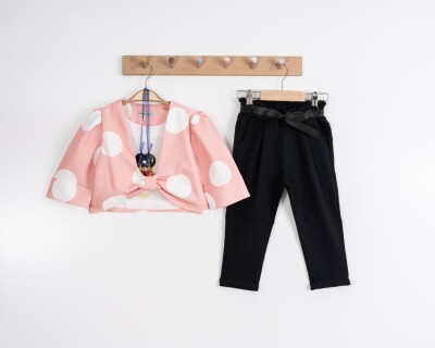 Wholesale Girls 3-Piece Jacket, Blouse and Pants Set 3-7Y Moda Mira 1080-7061 Светло- розовый 