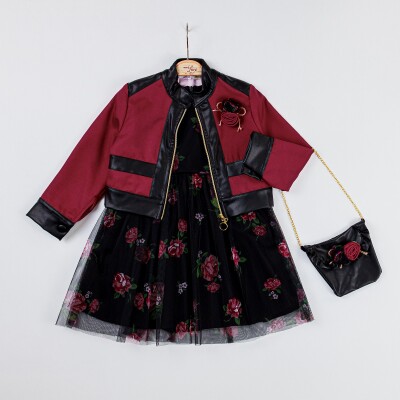 Wholesale Girls 3-Piece Jacket, Dress and Bag Set 2-6Y Miss Lore 5317 Miss Lore 1055-5317 Красный