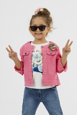 Wholesale Girls 3-Pieces Jacket, T-shirt and Denim Pants Set 2-6Y Miss Lore 1055-5303 - Miss Lore