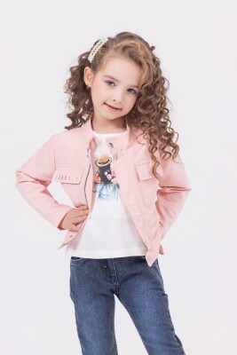 Wholesale Girls 3-Pieces Jacket, T-shirt and Pants Set 2-6Y Miss Lore 1055-5620 Розовый 