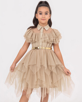 Wholesale Girls Dress 2-5Y Gocoland 2008-5520 Бежевый 