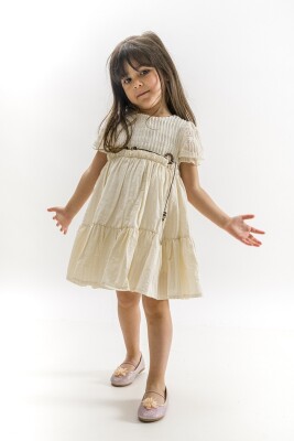 Wholesale Girls Dress 2-5Y Wecan 1022-23327 Бежевый 