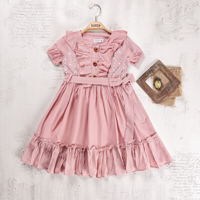 Wholesale Girls Dress 5-8Y Elayza 2023-2242 Пудра