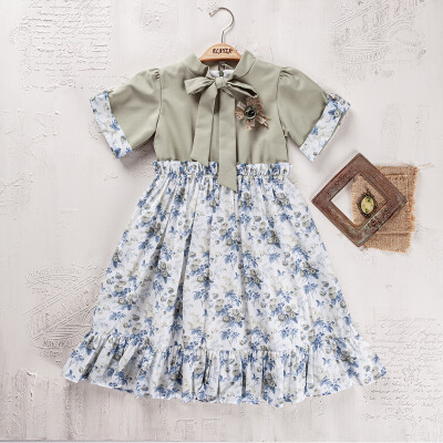 Wholesale Girls Dress 5-8Y Elayza 2023-2335 Зелёный 