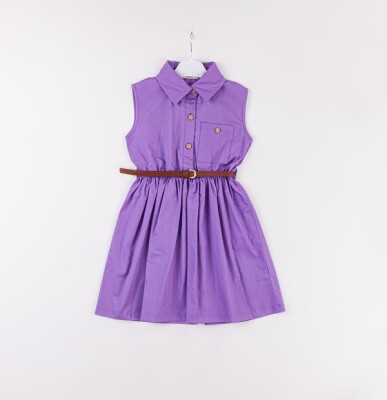 Wholesale Girls Dress 7-10Y Büşra Bebe 1016-24132 Лиловый 