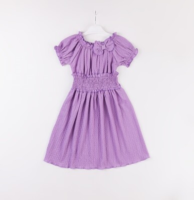 Wholesale Girls Dress 7-10Y Büşra Bebe 1016-24163 Лиловый 