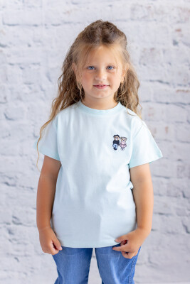 Wholesale Girl's Embroidery Detailed Short Sleeve T-Shirt 1-12Y Zeyland 1070-252Z4KES51 - 2