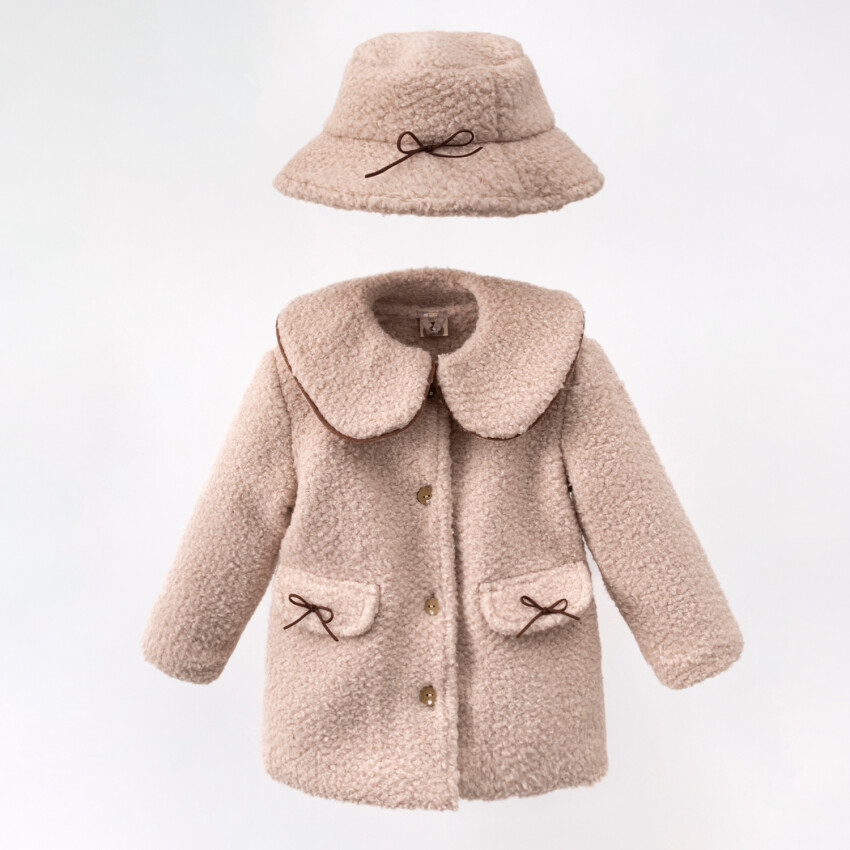 Wholesale Girl's Hat Coat 2-5Y Cumino 1014-CMN3567 - 2