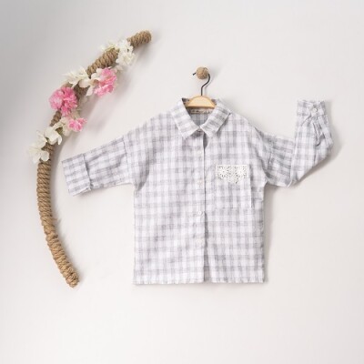 Wholesale Girls Shirt with Plaid 7-10Y Büşra Bebe 1016-23156 - Büşra Bebe