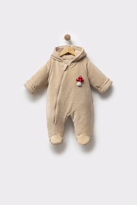 Wholesale Unisex Baby Cosmonaut Jumpsuit with Cork Accessories 3-12M Minicorn 2018-2351 Бежевый 