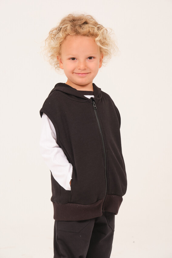 Wholesale Unisex Kids Basic Hooded Vest 1-12Y Zeyland 1070-252Z3YZD23 - 1