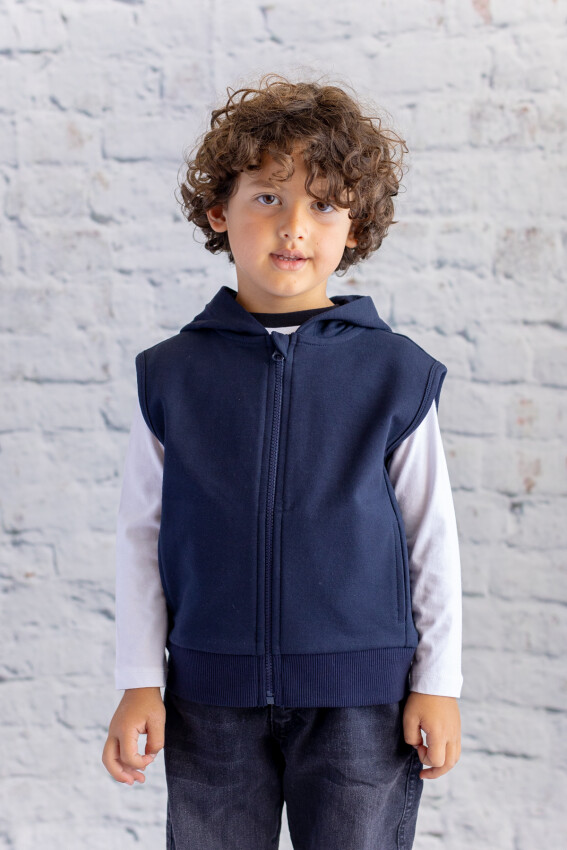 Wholesale Unisex Kids Basic Hooded Vest 1-12Y Zeyland 1070-252Z3YZD23 - 5