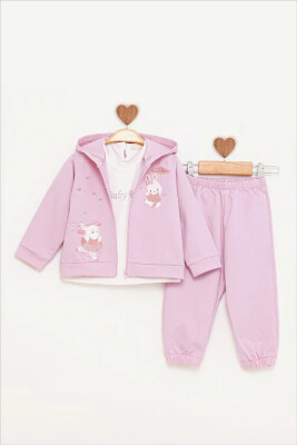 MİNİK TAVŞAN NAKIŞLI EŞOFMAN TAKIM BabyRose 9-24 M 1002-7810 - BabyRose (1)