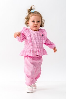 Toptan Bebek 2'li Bluz ve Pantolon Takım 6-18M Wecan 1022-23205 - 2