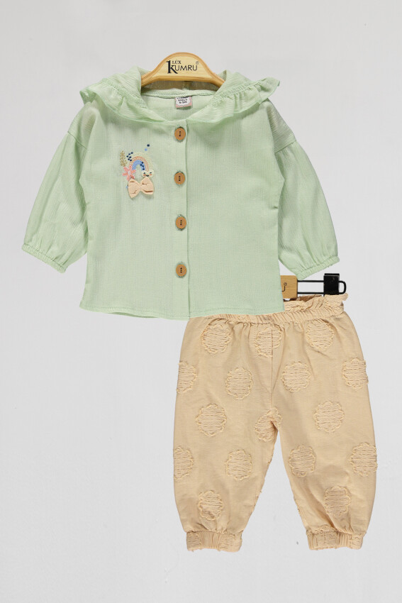 Toptan Bebek 2'li Gömlek ve Pantolon Takım 6-18M Kumru Bebe 1075-4046 - 4