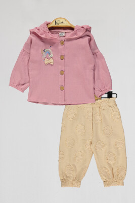 Toptan Bebek 2'li Gömlek ve Pantolon Takım 6-18M Kumru Bebe 1075-4046 - Kumru Bebe