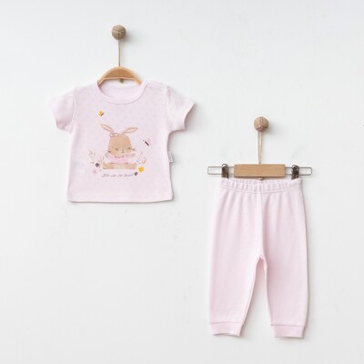 Toptan Kız Bebek 2'li Pijama Takımı 6-18M Gümüş Baby 2043-002085 - 1