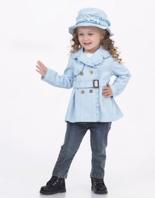 Toptan Kız Bebek 4'lü Ceket, Tişört, Şapka ve Pantolon Takım 9-24M Miss Lore 1055-5618 - Miss Lore