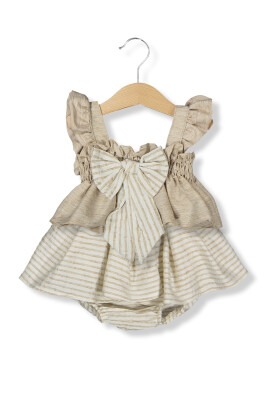 Toptan Kız Bebek Fiyonklu Tulum 0-24M Boncuk Bebe 1006-6115 - 4