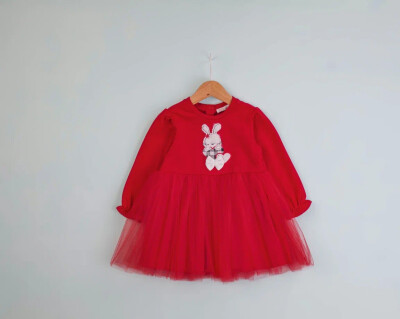 Toptan Kız Bebek Nakışlı Elbise 9-24M BabyRose 1002-7788 - BabyRose