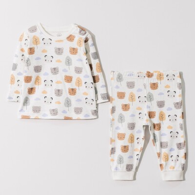 Toptan Unisex Bebek 2'li Pijama Takımı 9-18M Pambuliq 2030-5942 - 1