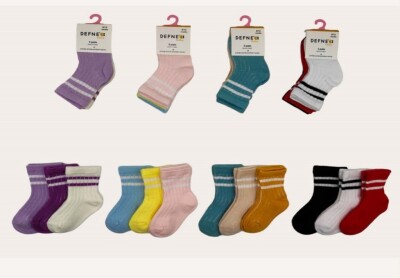 Wholesale 12pcs Baby Girl Socks 12-18M Defne 1064-DFN3-K038-23(12-18) - 1