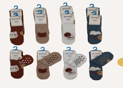 Wholesale 12pcs Boys Sock Socks 3-4Y Defne 1064-DFN1B-E006-24(3-4) - 1