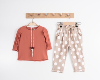 Wholesale 2-Piece Girls Blouse and Spotted Pants Set 2-6Y Moda Mira 1080-7046 - Moda Mira (1)