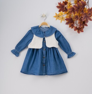 Wholesale 2-Piece Girls Dress with Bolero 3-6Y Büşra Bebe 1016-22274 - Büşra Bebe