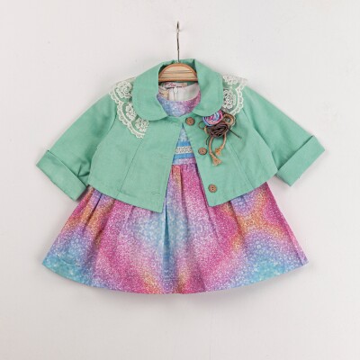 Wholesale 2-Piece Girls Dress with Jacket 2-6Y Miss Lore 1055-5528 - 3