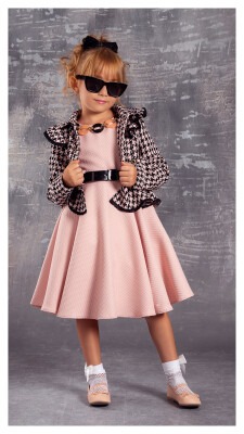 Wholesale 2-Piece Girls Dress with Jacket 6-12Y Tivido 1042-2305 - Tivido