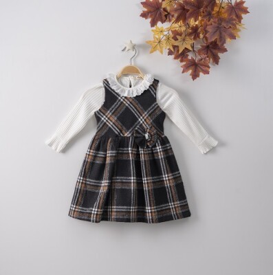 Wholesale 2-Piece Girls Dress with Long Sleeve T-shirt 3-6Y Büşra Bebe 1016-22271 Чёрный 