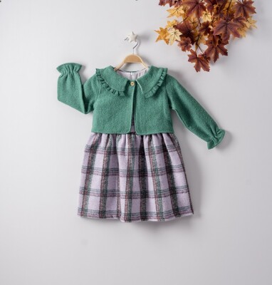 Wholesale 2-Piece Girls Dress with Vest 3-6Y Büşra Bebe 1016-22218 - Büşra Bebe