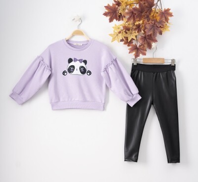 Wholesale 2-Piece Girls Set with Sweat and Leggings 3-6Y Büşra Bebe 1016-22225 - 2