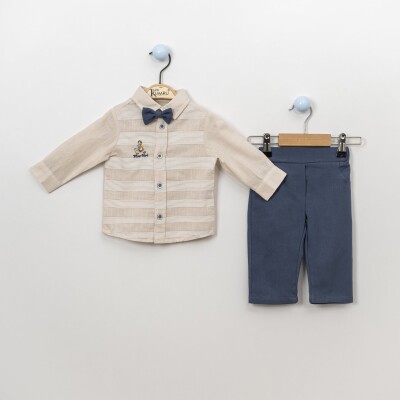 Wholesale 3-Piece Baby Boys Shirt Set With Pants And Bowtie 6-18M