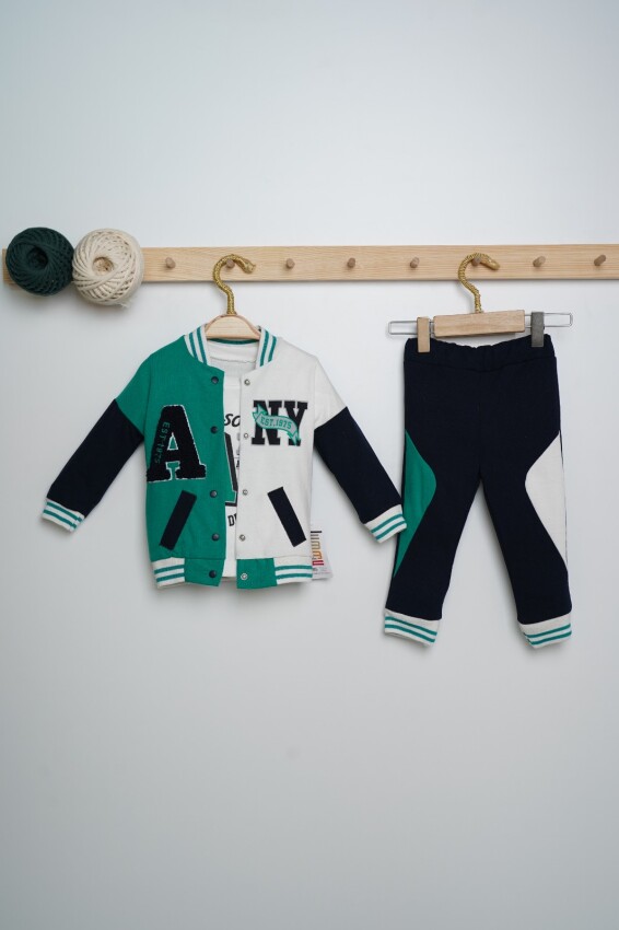 Wholesale Baby Boys 3-Piece Jacket Pants and Long Sleeve T-Shirt Set 6-18M Lummy Baby 2010-9070 - 3